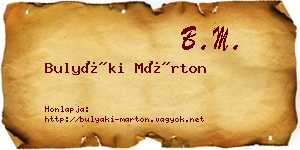 Bulyáki Márton névjegykártya