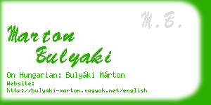 marton bulyaki business card