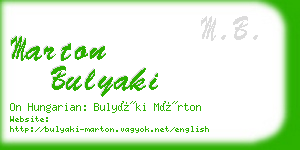 marton bulyaki business card